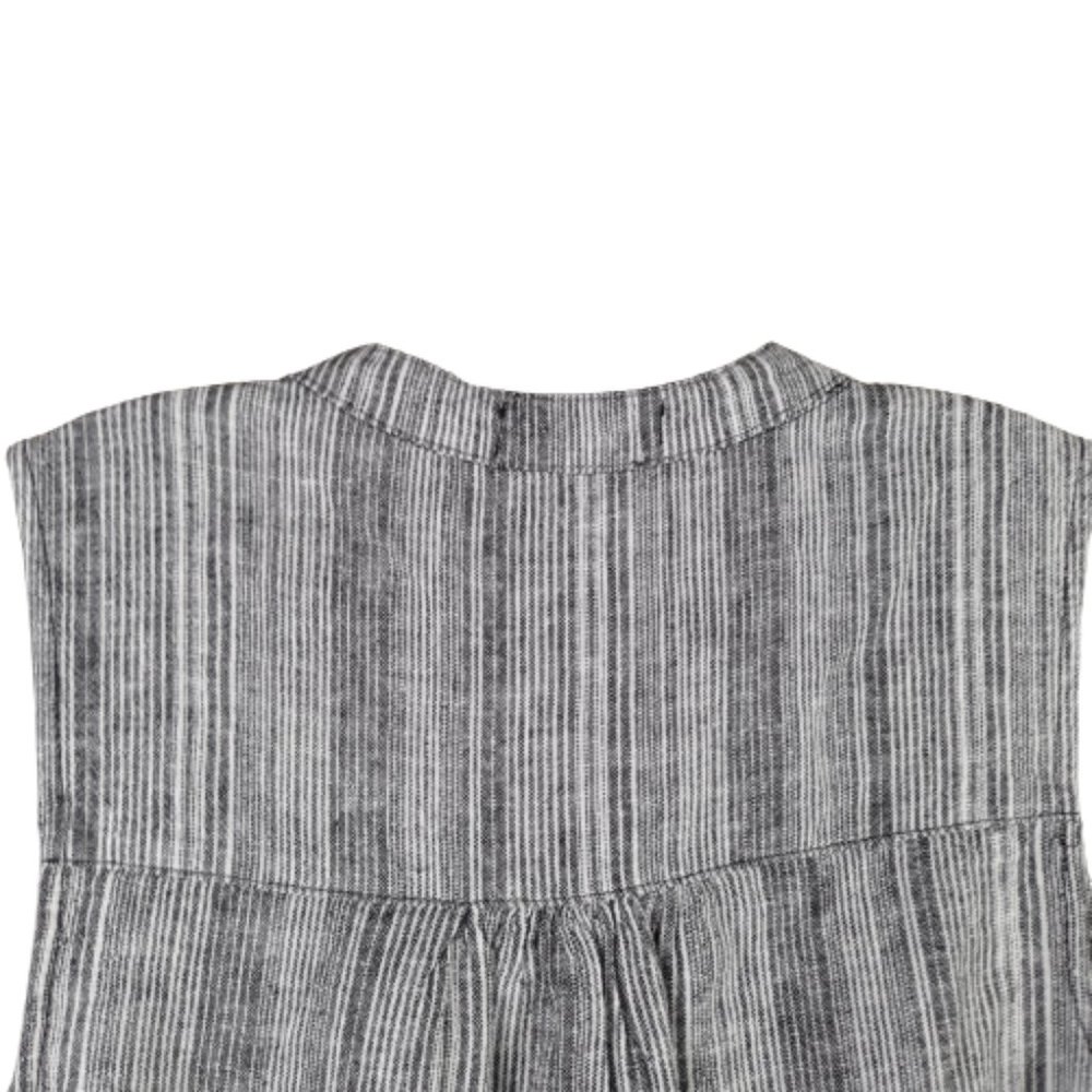 Kelly Renee Womens Linen Blend Striped Sleeveless Black/White Shorts Romper Sz S - Picture 5 of 11
